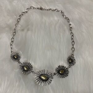 Lucky Brand Two-Tone Floral Collar Necklace
